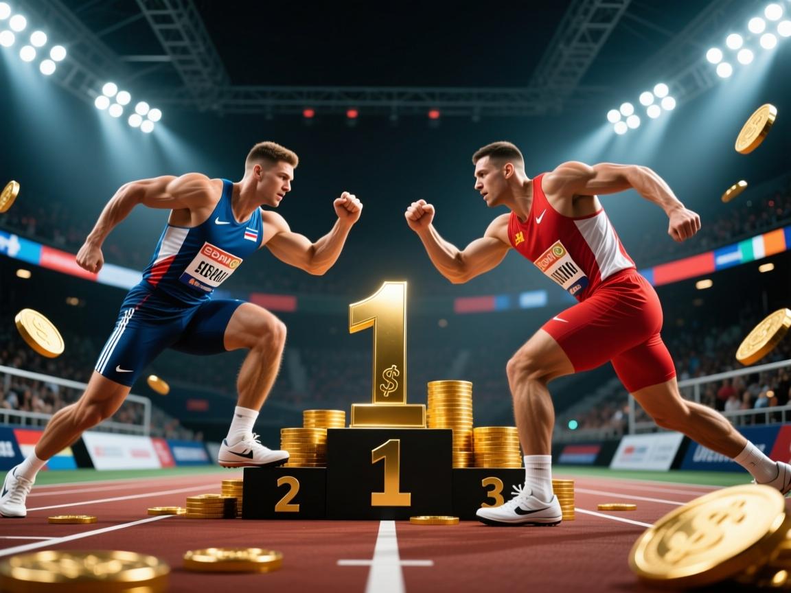 精彩对决！两国运动员争夺第一名  第4张