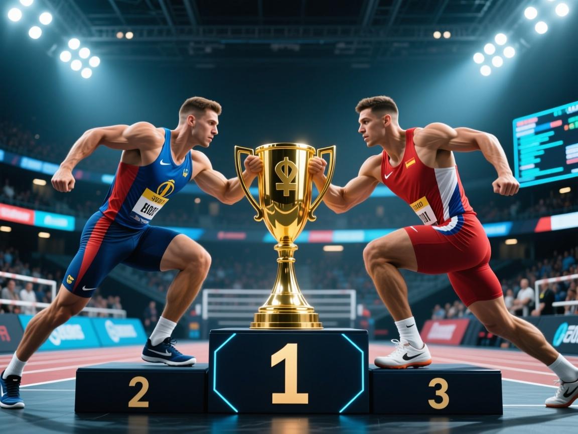 精彩对决！两国运动员争夺第一名  第3张